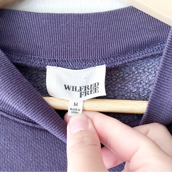 Wilfred Free Shirt Dress Long Sleeve Pockets Crew Neck Purple Size Medium - Picture 8 of 9